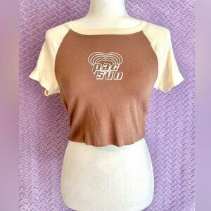 PacSun Women's Brown and Tan Crop-top